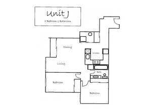 Two Bedroom One Bath I A_417 floor plan